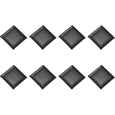 8PCS 1,5V 0,09W 0,06A Mini Panneaux Solaires pour Énergie Solaire, Petites Cellules Photovoltaïques Charge Matériaux pour Jouets Électriques DIY Kits Système Solaire, 1,18" x 1,18" (1/5)