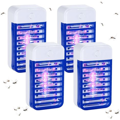 4 Pièces Lampe Anti-moustiques Électrique, Moustique Tueur Lampe, Moustiquaire Électrique avec Lumière, UV Électriqu Anti-Moustiqu pour Maison, Intérieur, Cuisine, Salon, Chambre (1/5)