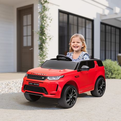 Voiture électrique pour enfants, véhicule 12 V avec télécommande, lumières LED, musique et klaxon, 3-6 ans, rouge