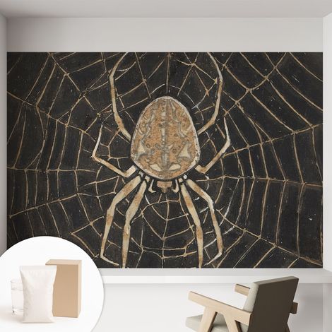 Papier peint intissé à motifs décoratifs pour salon chambre et bureau Décoration murale élégante avec colle Toile d'araignée 152x104 cm (1/5)