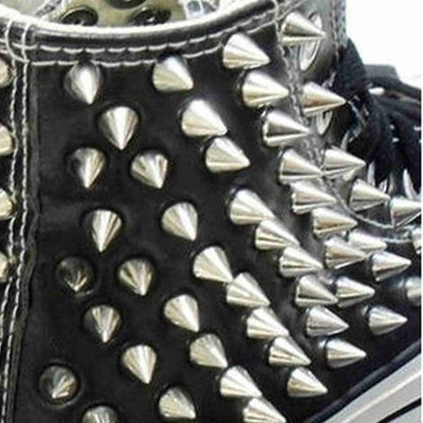 Rivets argentés, rivets coniques, rivets à vis, fournitures de bricolage, ensemble d'outils de fixation en métal au style punk cool pour ceintures, vestes, articles en cuir et réparation/décoration. (1/5)