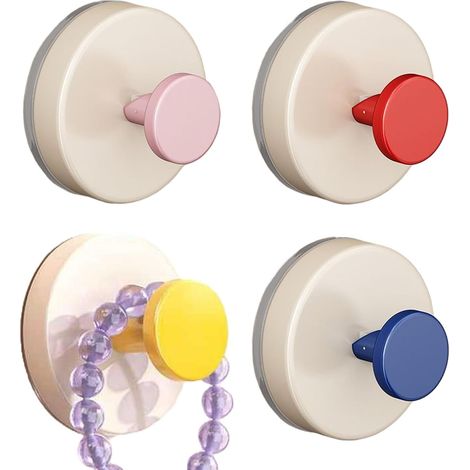Universelle Duschhaken mit Saugnapf  4 Türhaken, wiederverwendbarer Handtuchhalter für Glas, Wand, Tür, Badezimmer, Schrank, Haushalt, Küche (1/5)