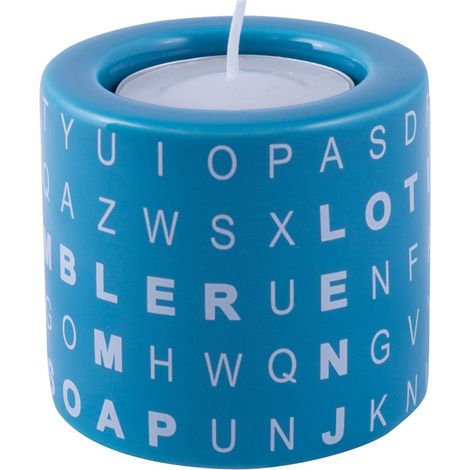 Candlestick AWD INTERIOR Enzo 1288 blaue Buchstaben Keramik (1/2)