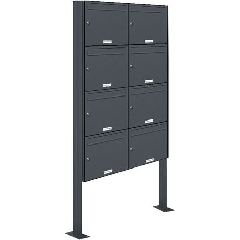 8er Standbriefkasten Anlage Freistehend RAL 7016 - Anthrazit (1/5)