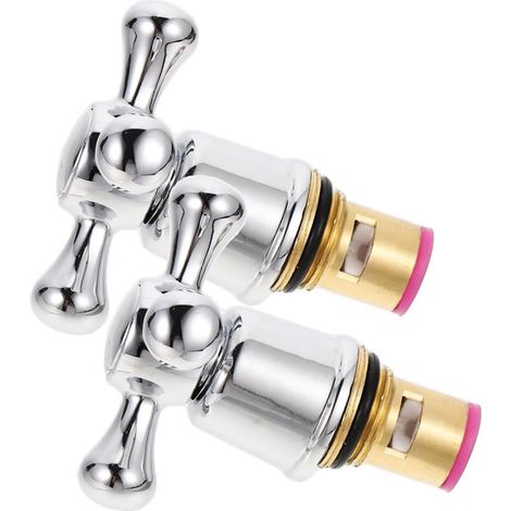 2pièces Poignée de Robinet Croix Pouce pour Robinet Eau Chaude et Froide Remplacement pour Évier et Salle de Bain Design Élégant et Robuste Lot Couleur Aléatoire (1/5)