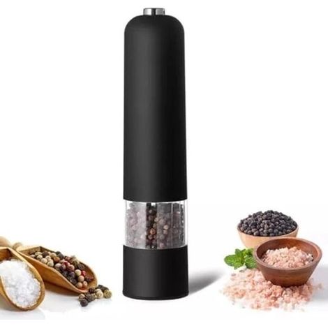 Macina sale e pepe elettrico a batteria da 22 cm con luce LED (nero) (1/3)