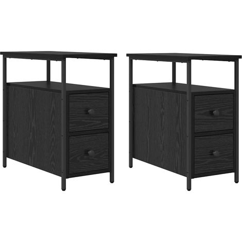 Maison Exclusive - Nachttisch 2 pcs Schwarz Eichen-Optik 30 x 60