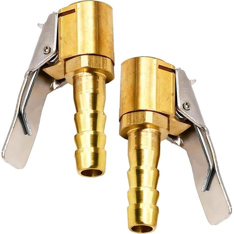 Lot de deux adaptateurs pour valve de pneu de voiture embout fileté pour pompe à air en laiton pour compresseur (1/5)