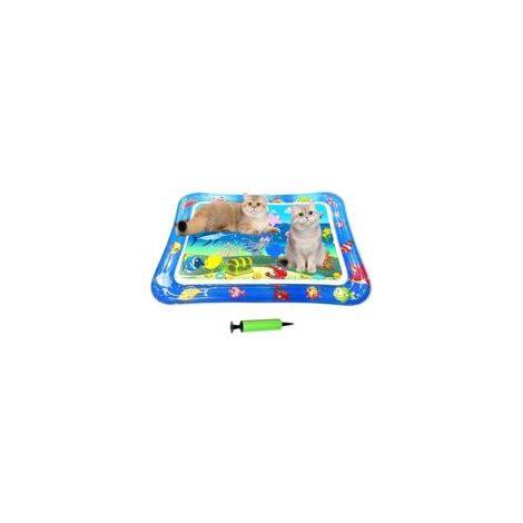 Lit d'eau pour Chat - 66x47 cm Tapis Sensoriel Gonflable À Eau pour Animaux