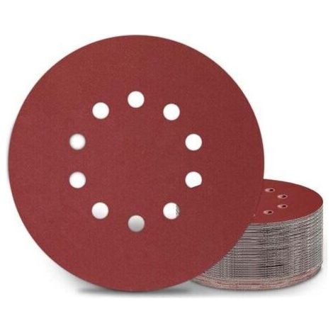Disques de Ponçage 225 mm 25 Pièces Grain P400 10 Trous Disques Abrasifs 225 mm Ronds Papier Abrasif for Ponceuse pour Cloisons Sèches Ponceuse Girafe (1/4)