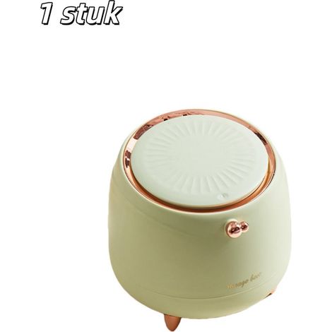 pièce - Poubelle - Poubelle de table - Modèle Push-top - Poubelle portable pour la maison et la voiture - Convient aux tables basses et aux bureaux - Vert clair (1/5)