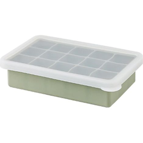 Bandeja de silicona para cubitos de hielo con tapa - Juego de 2 piezas - 30 compartimentos - Cubitos de hielo cuadrados - 3,5 cm (1/5)