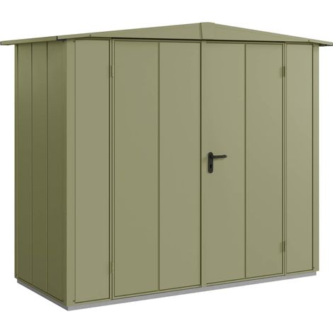 Hörmann Metall-Gerätehaus Berry Modern mit Satteldach Typ 1, 259 x 121 cm, schilfgrün, 3,1 m², 2-flüglige Tür (1/5)