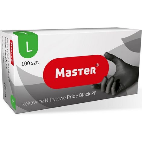 GUANTI IN NITRILE NERO MASTER PRIDE TAGLIA L - REK GU 4887