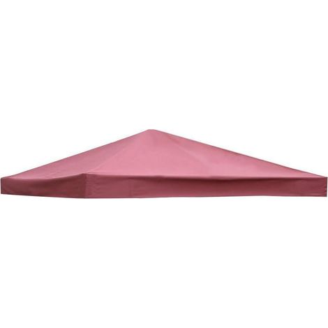 Costway – Toile de rechange pour tonnelle 300 x 300 cm – Tissu imperméable en polyester – Couleur vin rouge – Installation facile avec autocollants magiques
