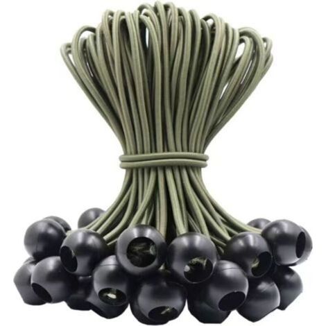Cordon élastique, lot de 50 cordons de serrage, pour tentes d'extérieur, auvent camping gazebo (30 pièces de 20 cm + 20 pièces de 10 cm) (1/5)