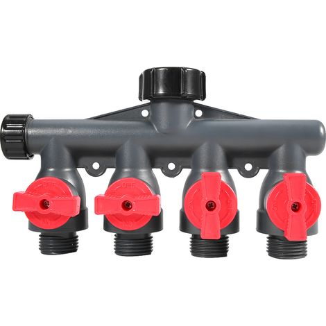 4-Wege-Gartenarmatur aus Messing, robuster Wasserverteiler mit G3/4-Zoll-Anschluss für die Gartenbewässerung (1/5)