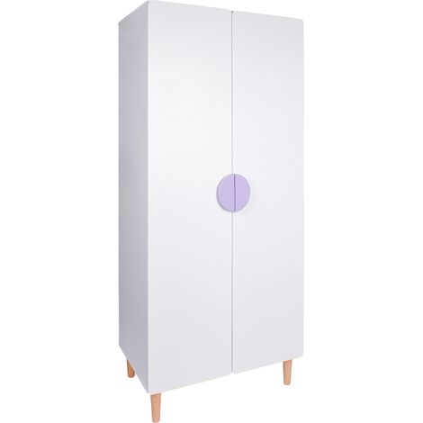 Armoire pour Enfants Mobili Rebecca Avelia 175x80x50 cm MDF Pin Blanc Violet (1/5)