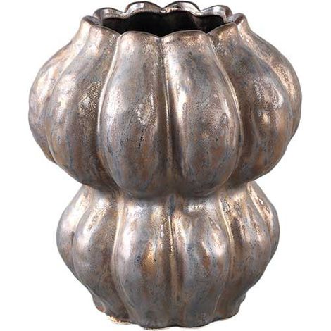 Vase rond bronze en céramique 22cm (1/3)