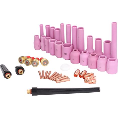 Kit de 46 pièces pour soudage TIG, avec bagues, joints, électrodes et lentilles compatibles torches WP 9/20/25 (1/5)