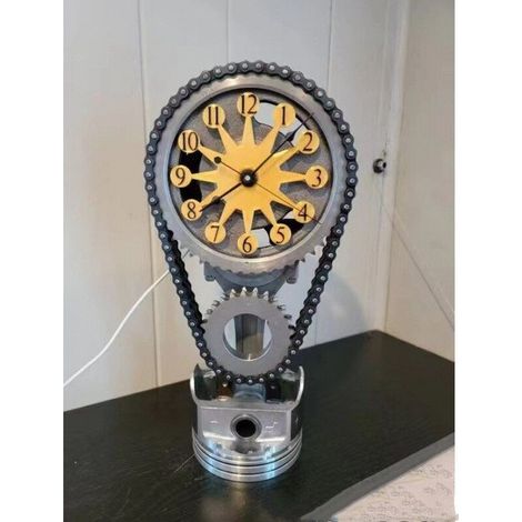 Uhr, neuestes europäisches und amerikanisches Kreativuhrenmodell, Vintage-Uhr mit 3D-Drehzahnrädern, handgefertigte Schmuckuhr mit Kettenanhänger (1/4)