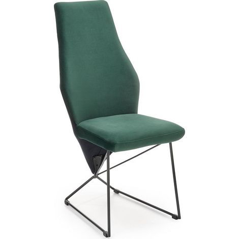 Chaise de salle à manger haute velours vert Anouk (1/5)