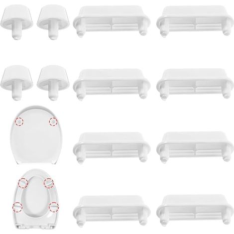 Tampons abattant de WC Blanc Pièce de rechange Isolation acoustique Amortisseurs abattant de WC bois (1/5)