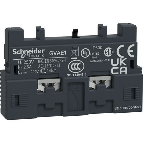 2 x AUXILIAIRE LATERAL 2NO DISJONCTEUR MOTEUR GV2 SCHNEIDER 21118 (1/3)