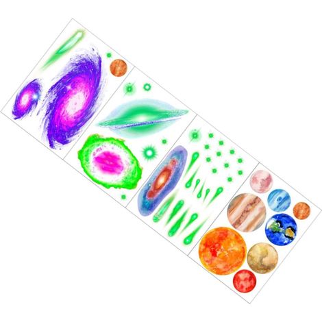 Autocollants Planètes Phosphorescents 4 Pièces en Pvc pour Chambre Bébé (1/5)