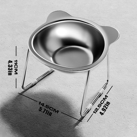 Gamelle surélevée pour chat – Acier inoxydable 304 pour nourriture et eau Surélevée avec gamelle pour chat, chats moyens et grands, alimentation confortable pour la maison et l'intérieur (1/5)