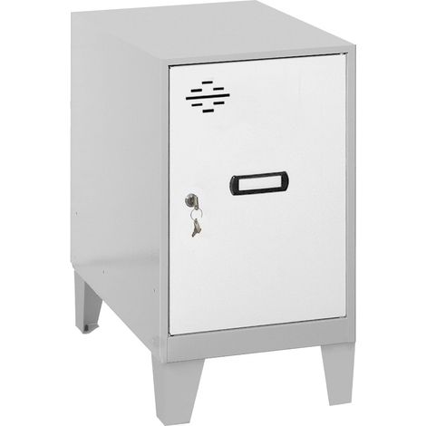 SimonRack Casier Vestiaire Metallique Petit, 575x300x500 mm, Armoire Metallique Petit, Comprend la Clé, Gris/Blanc - Simonlocker (1/5)