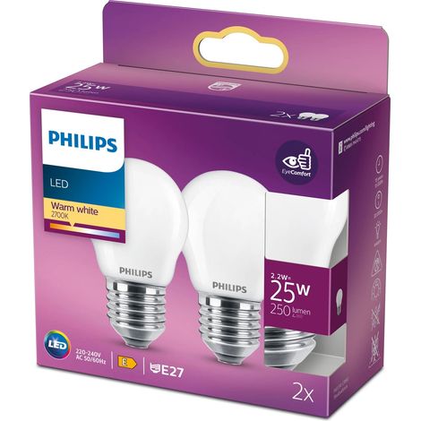 2er pack led e27 p45 globe 25w frost 250lm (1/4)