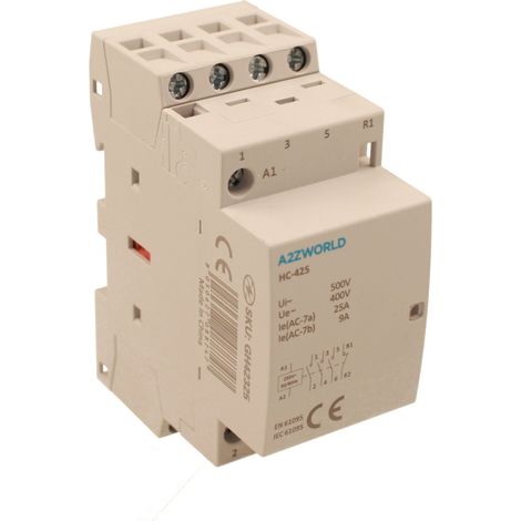 Teleruttore Contattore Modulare AC 4P 2M 25A AC 230V IP20 HC-425 (3NO+1NC)