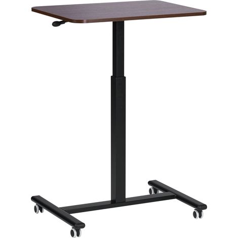 Laptoptisch manuell höhenverstellbar ACADEMIA Dunkelbraun 65 cm 48 cm mit Rädern