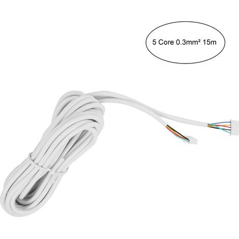 Câble en cuivre flexible rond à 5 conducteurs de 0,3 mm pour système de visiophone 15 m (1/5)
