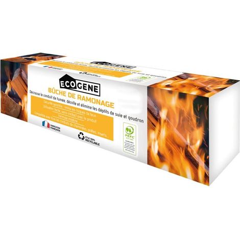Produit de ramonage - BUCHE RAMONAGE 1KG ECOGENE - Inodore - 1 kg - Compatible tous conduits