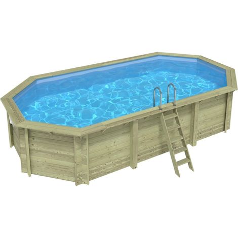 Piscina in legno Nemo 7.3x3.97 - H.1.45 m con profilo da cementare - BAS7305OSPI