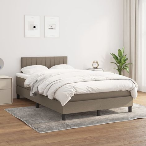 Boxspringbett mit Matratze Taupe 120x200 cm Stoff (1/5)