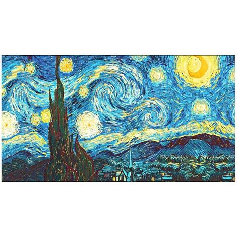 Lupia Quadro Moderno, Vetro Acrilico Plexy, Facile da appendere, da parete, stampa con Colori intensi, prodotto in Italia, 100x150 cm NOTTE STELLATA (1/4)