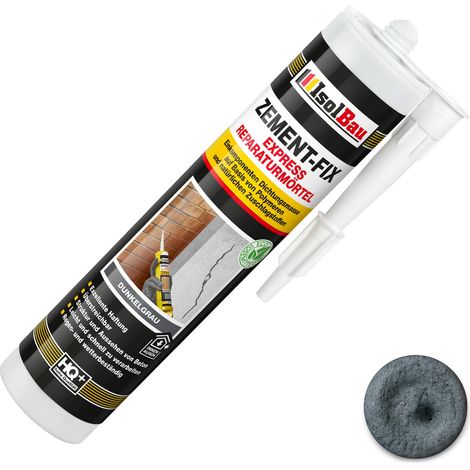IsolBau Zement-Fix Reparatur- und Dichtungsmörtel Dunkelgrau 1 x 300 ml (1/5)