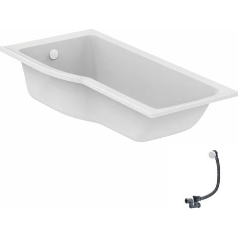 IDEAL STANDARD Cabina de bañera/ducha Connect Air, 170 x 80 cm, apertura a la izquierda, con desagüe, blanca