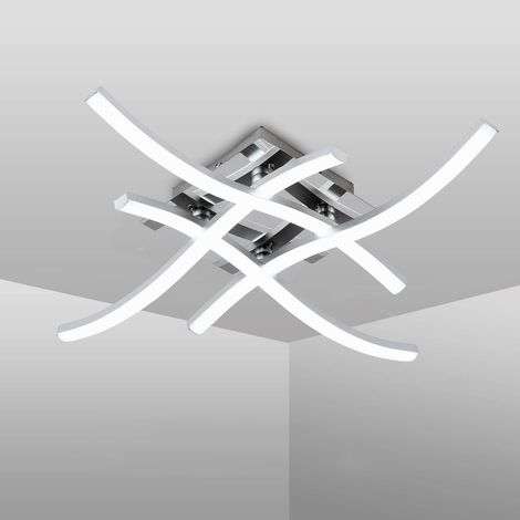 Plafonnier LED, Lustre en forme de vague, Plafonnier LED design, Applique murale LED à économie d'énergie, Lumière blanche froide 6000 K, 48 cm (1/5)
