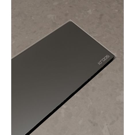 Caniveau de douche en inox Gun métal - 80 cm