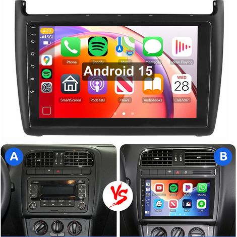Pour VW Polo 6R 6C V 2009-2017 Android 15 Autoradio Apple Carplay WIFI GPS 2+64G