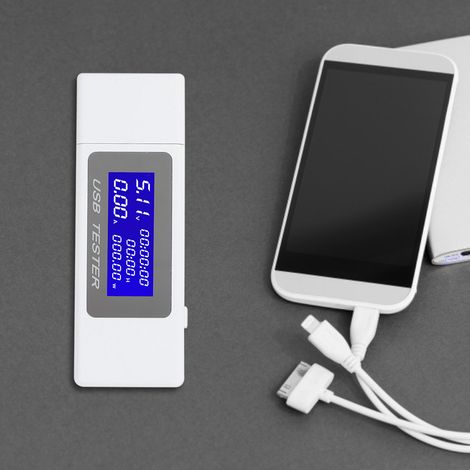 USB-Tester Multifunktions-Kapazitäts-, Leistungs-, Strom- und Spannungs-DC-Digitalvoltmeter (1/5)