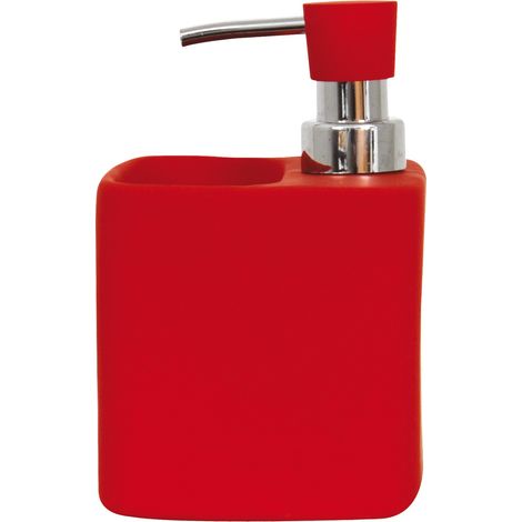 Dispensador de Jabón y Esponja Cerámica MALAGA Rojo MSV