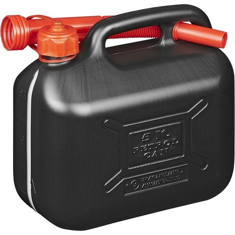 Tanica per carburante 5l in plastica nera omologata onu (1/4)