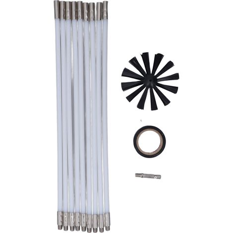 Lot de 33 brosses de nettoyage de conduits de cheminée, 40 cm (16 pouces), flexibles en polypropylène, pour conduits de sécheuse, avec ruban adhésif pour perceuse électrique (1/5)
