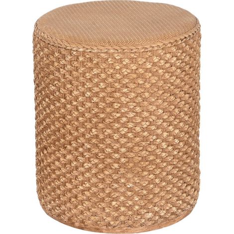 Table d'appoint effet tressé couleur bois clair style naturel - bois clair effet tressé naturel (1/4)