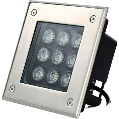Spot Led Encastrable Exterieur Carre Acier Inoxydable Ip67 Pour Trottoirs Places Parcs 9 Watts 7 Couleurs (1/5)